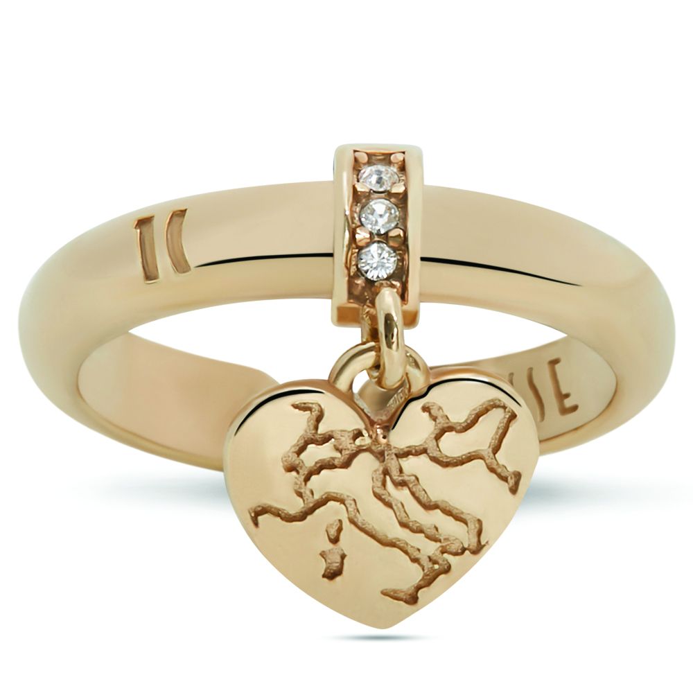 1 Classe Anello Regolabile Argento Gold Con Cuore