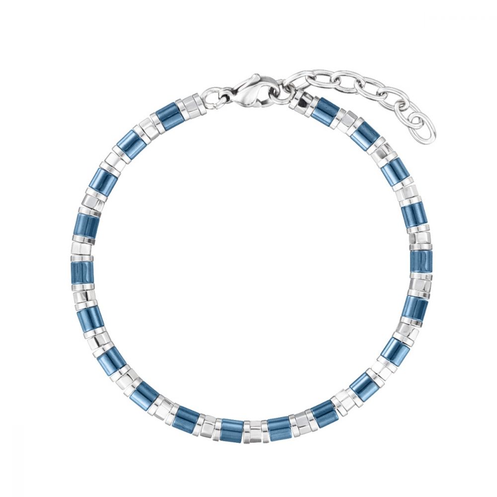 Stroili Bracciale Acciaio Cilindri Blu Man Code