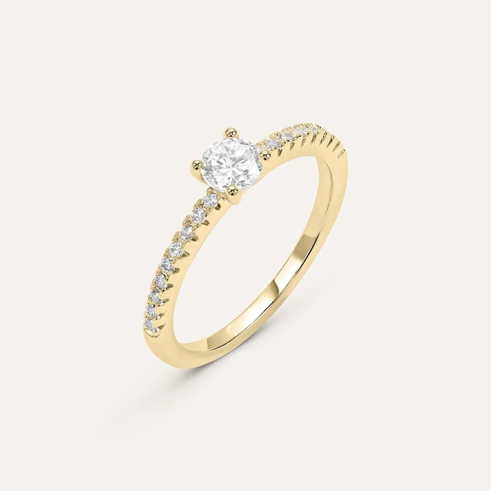 Stroili Anello Solitario Placcato Oro 