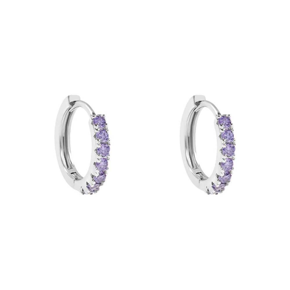 Stroili Cerchi Argento Zirconi Lilla Silver Rainbow