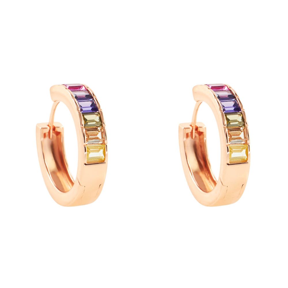 Stroili Cerchi Argento Rosè Baguette Multicolor Silver Rainbow