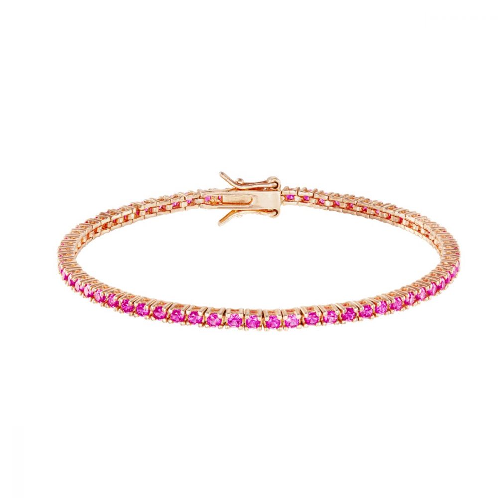 Stroili Tennis Argento Rosè Zirconi Rubino Silver Raimbow