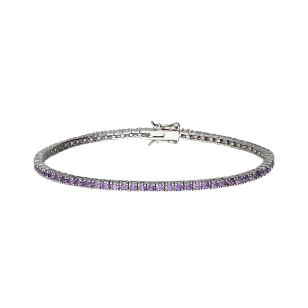 Stroili Tennis Argento Cristalli Viola Silver Raimbow
