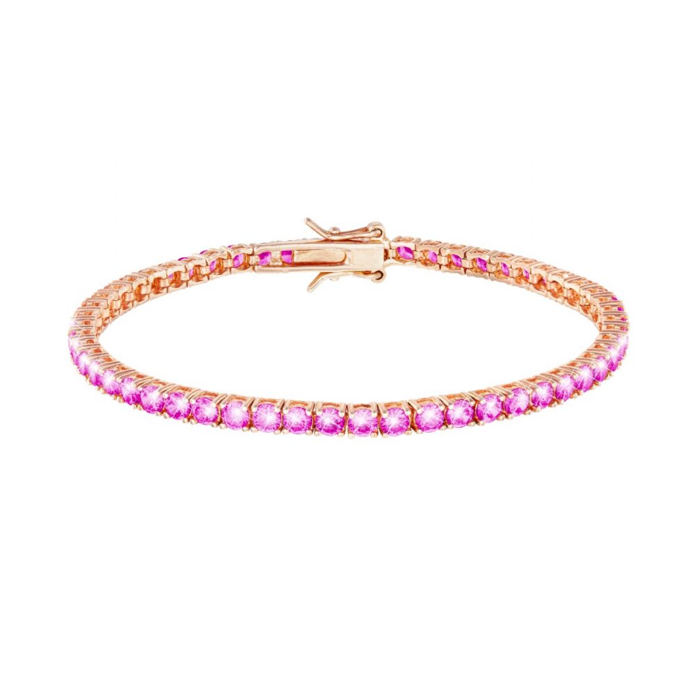 Stroili Tennis Argento Rosè Zirconi Rubino Silver Raimbow