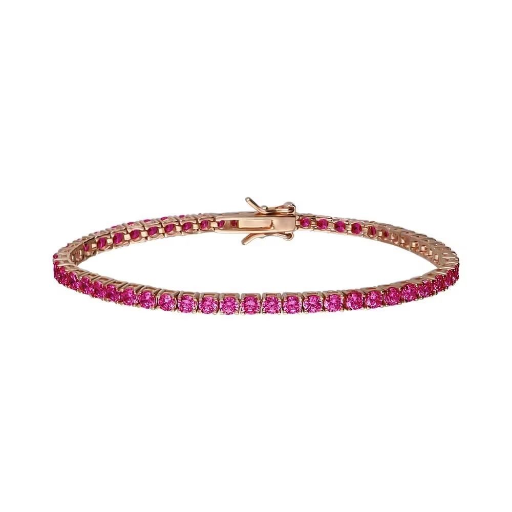 Stroili Tennis Argento Rosè Zirconi Rubino Silver Raimbow