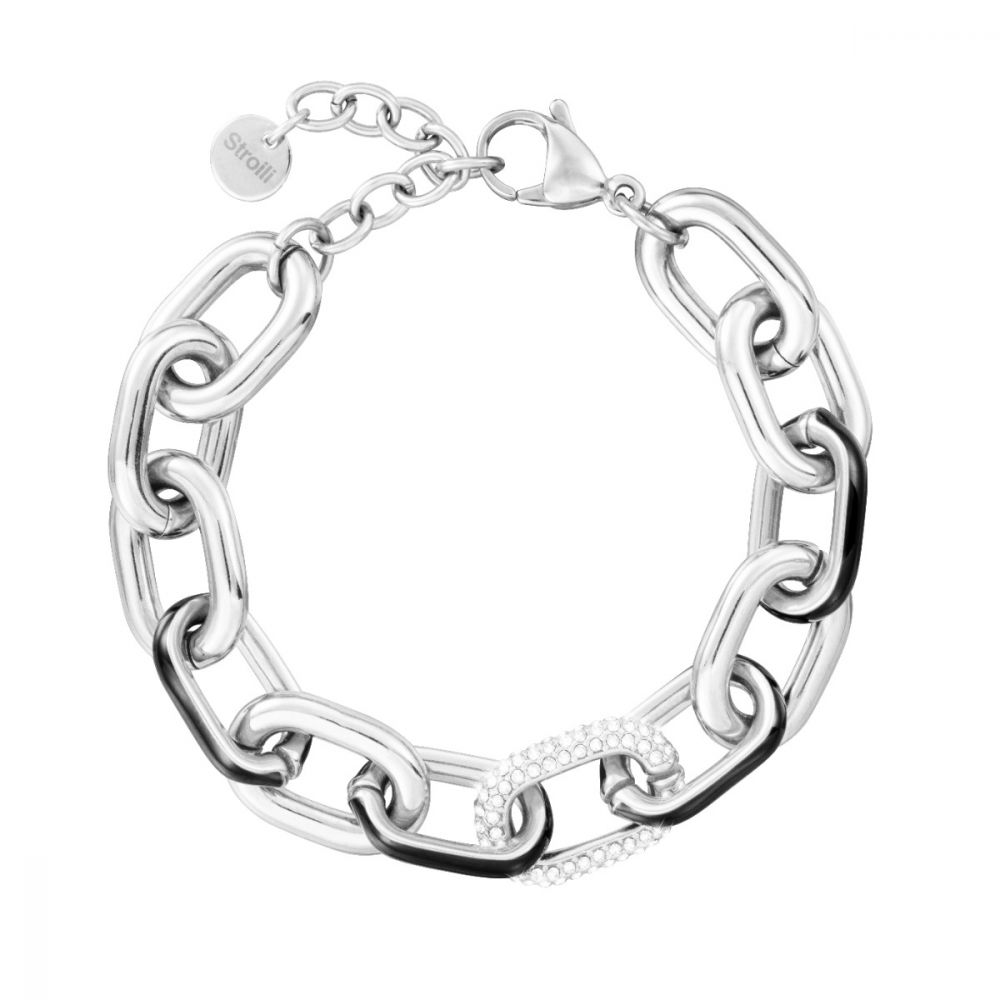 Stroili Bracciale Donna Acciaio Silver e Nero Lady Sweet