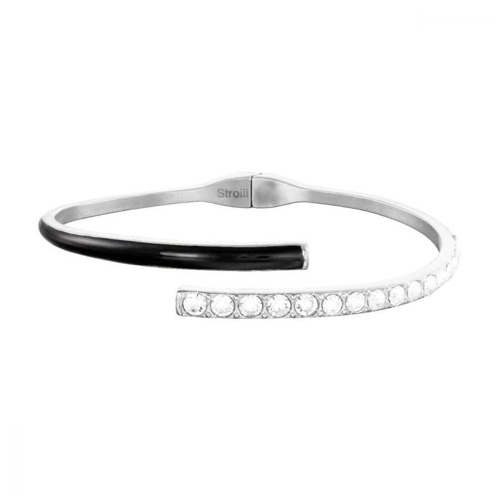 Stroili Bracciale Donna Acciaio Silver-Nero Lady Sweet