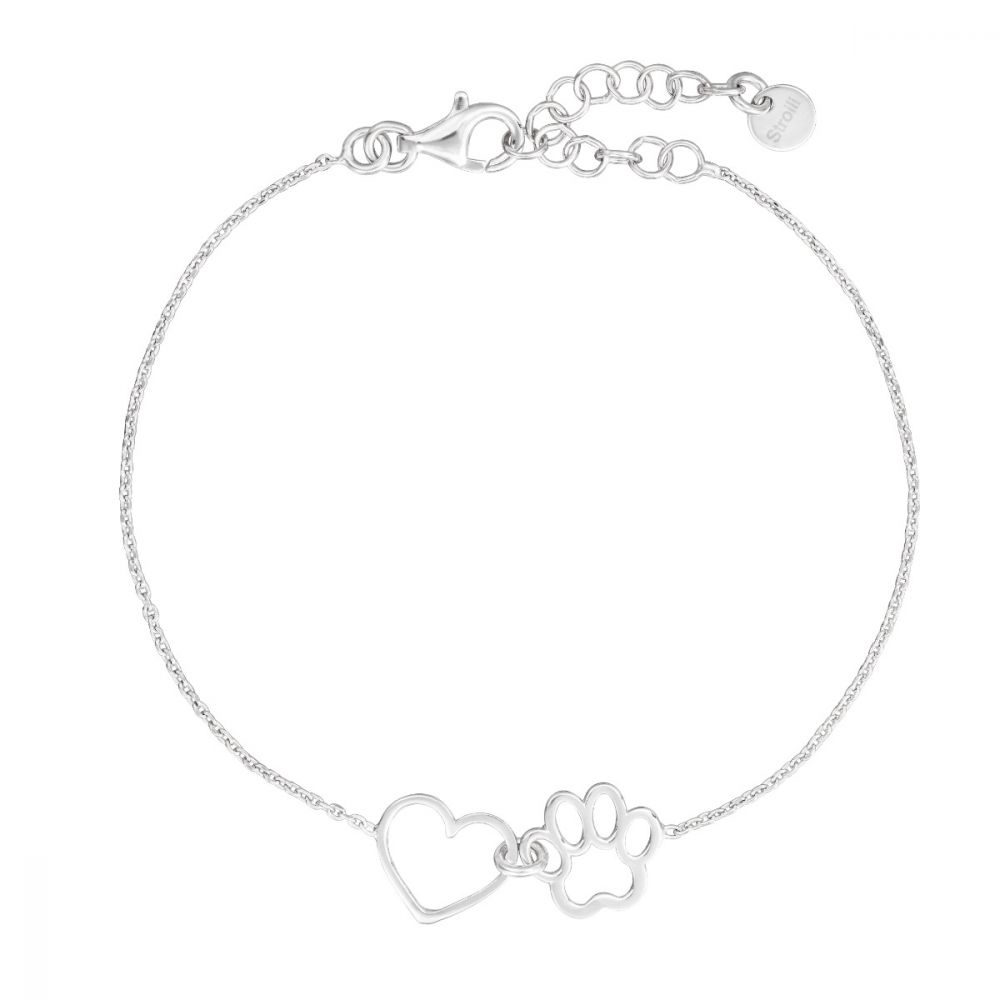 Stroili Bracciale Argento Cuore e Zampa Silver Collection