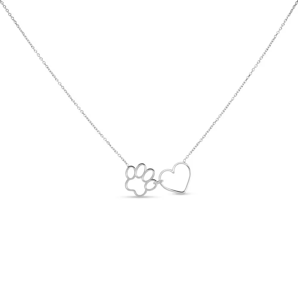 Stroili Collana Argento Cuore e Zampa Silver Collection