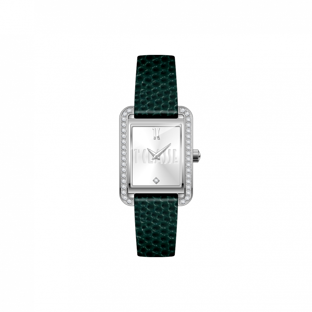 1ª Classe Orologio Donna Solo Tempo Acciaio e Pelle Verde Maui