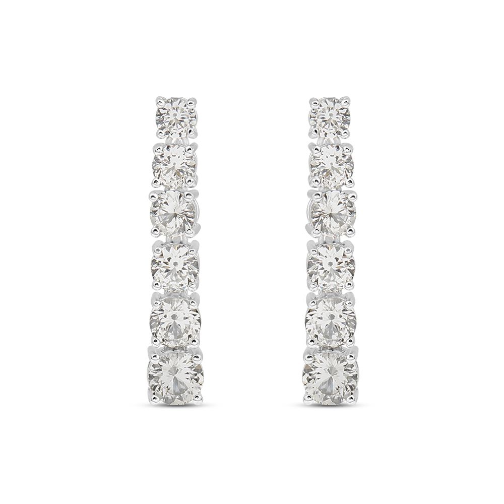Stroili Orecchini Argento Cristalli Bianchi Silver Elegance