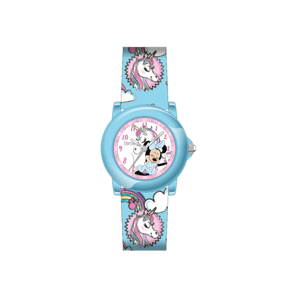 Disney Orologio Silicone Azzurro Minnie e Unicorno