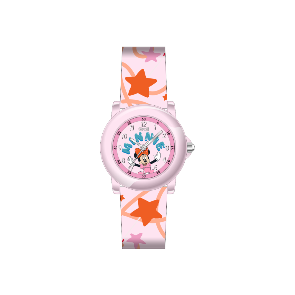 Disney Orologio Silicone Rosa Minnie e Stelle