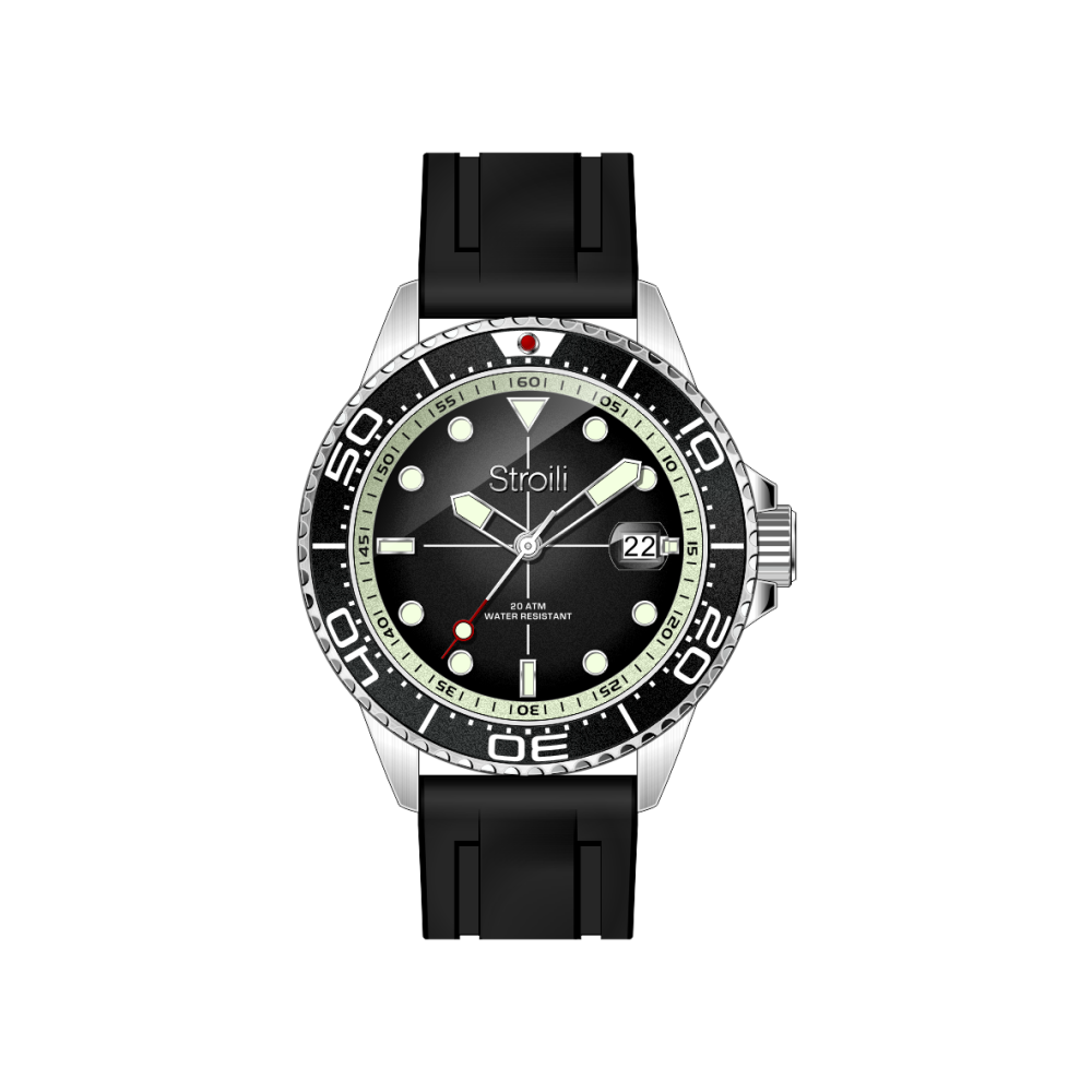Stroili Orologio Solo Tempo Acciaio SIlicone Nero Malibù