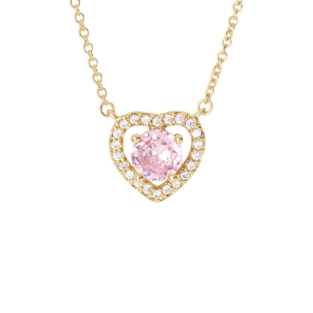 Stroili Collana Placcato Oro Cuore Rosa