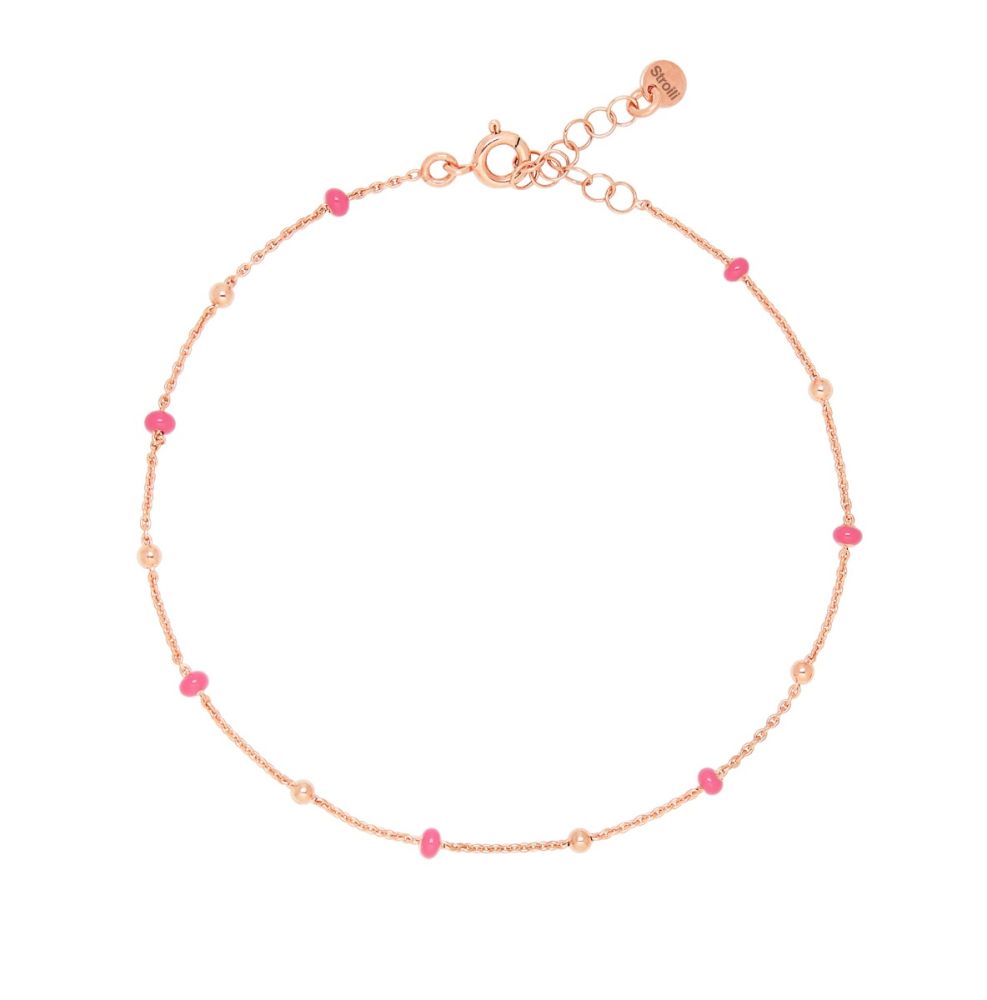 Stroili Cavigliera Argento Rosè Smalto Rosa