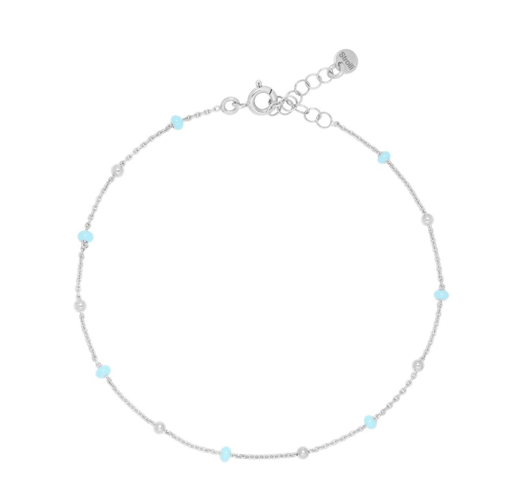 Stroili Cavigliera Argento Smalto Azzurro Silver Collection