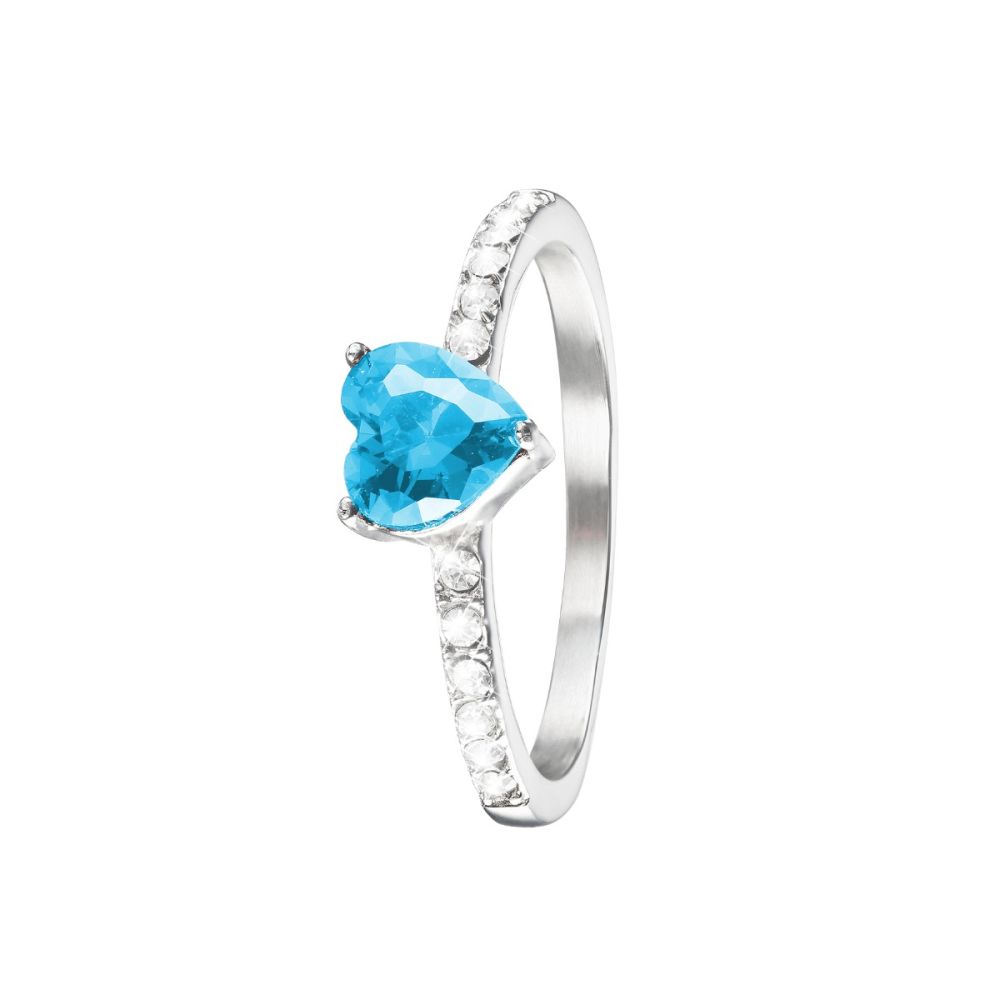 Stroili Anello Acciaio Cuore Blu Lady Chic