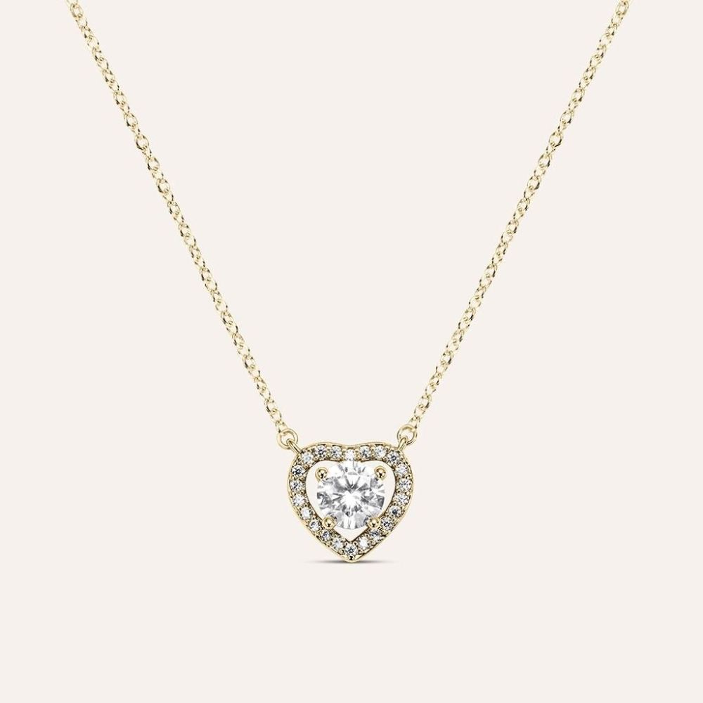 Stroili Collana Placcato Oro Cuore con Zirconi