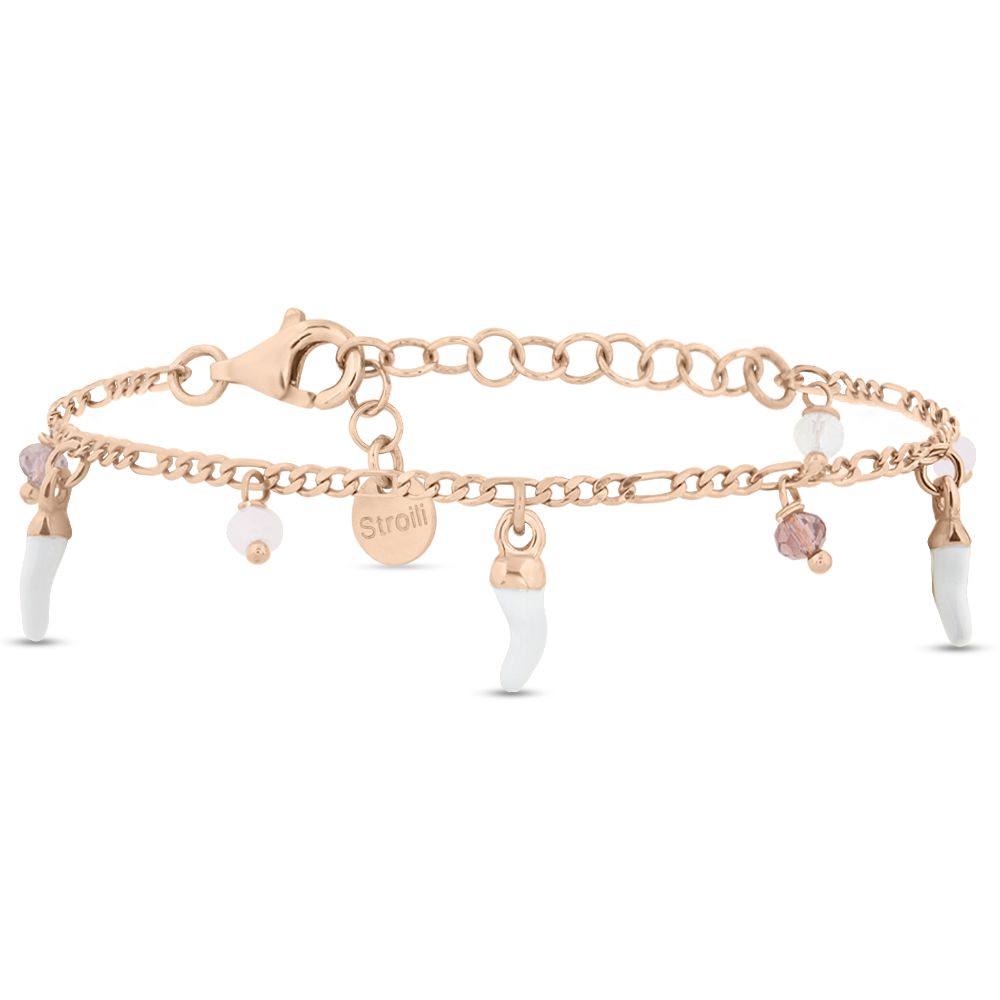 Stroili Bracciale Argento Rosè Cornetti e Cristalli Silver Soul