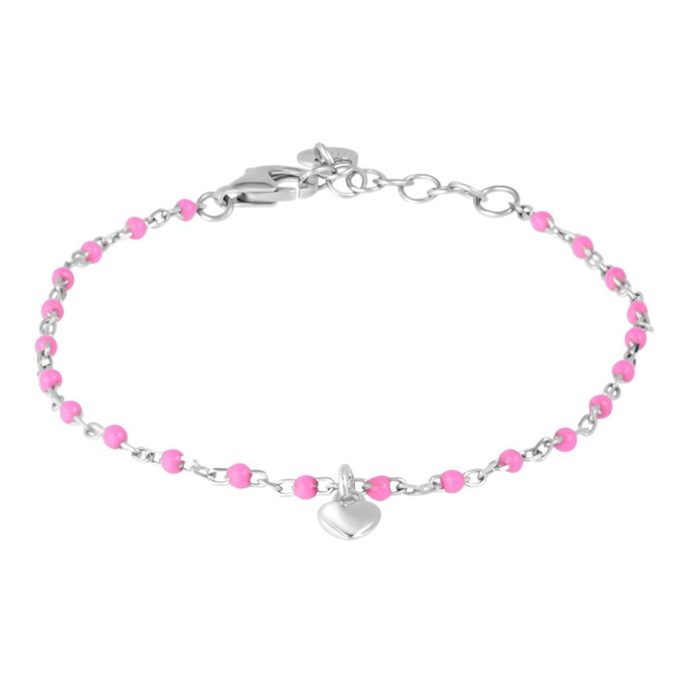 Stroili Bracciale Argento Cuore e Smalto Rosa Silver Baby