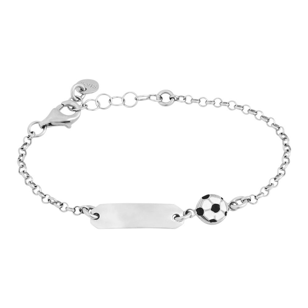 Stroili Bracciale Argento Targhetta e Pallone Silver Baby