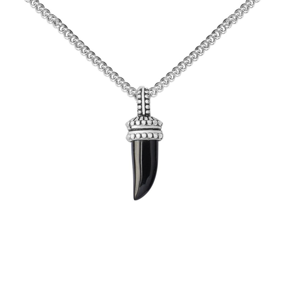 Stroili Collana Argento Cornetto Nero Gentleman