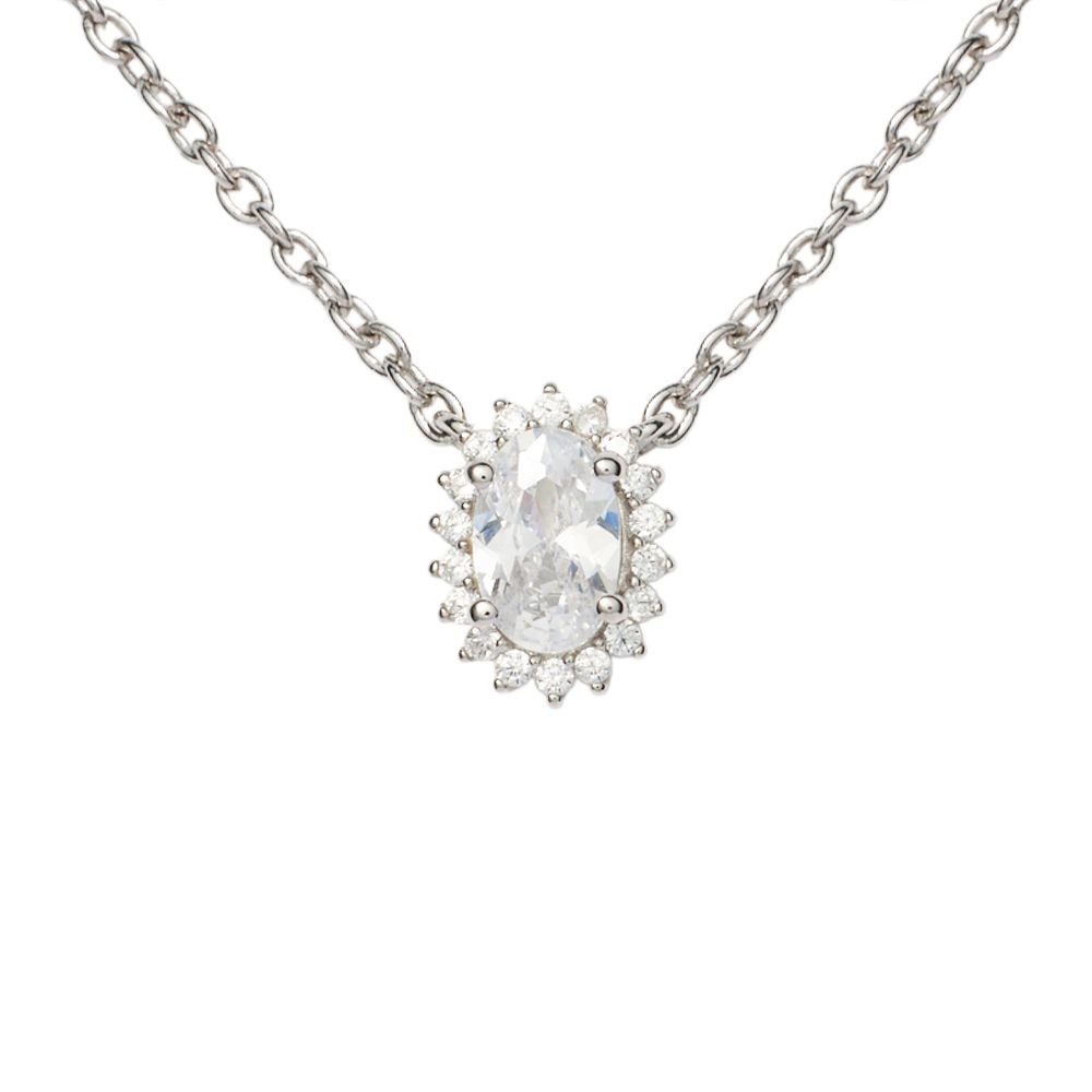 Stroili Collana Argento Cristallo Bianco Silver Elegance