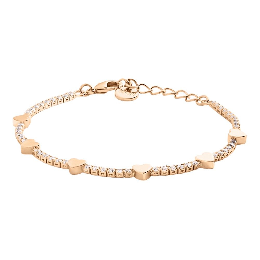 Stroili Bracciale Ottone Rosato Cuori e Cristalli Romantic Shine