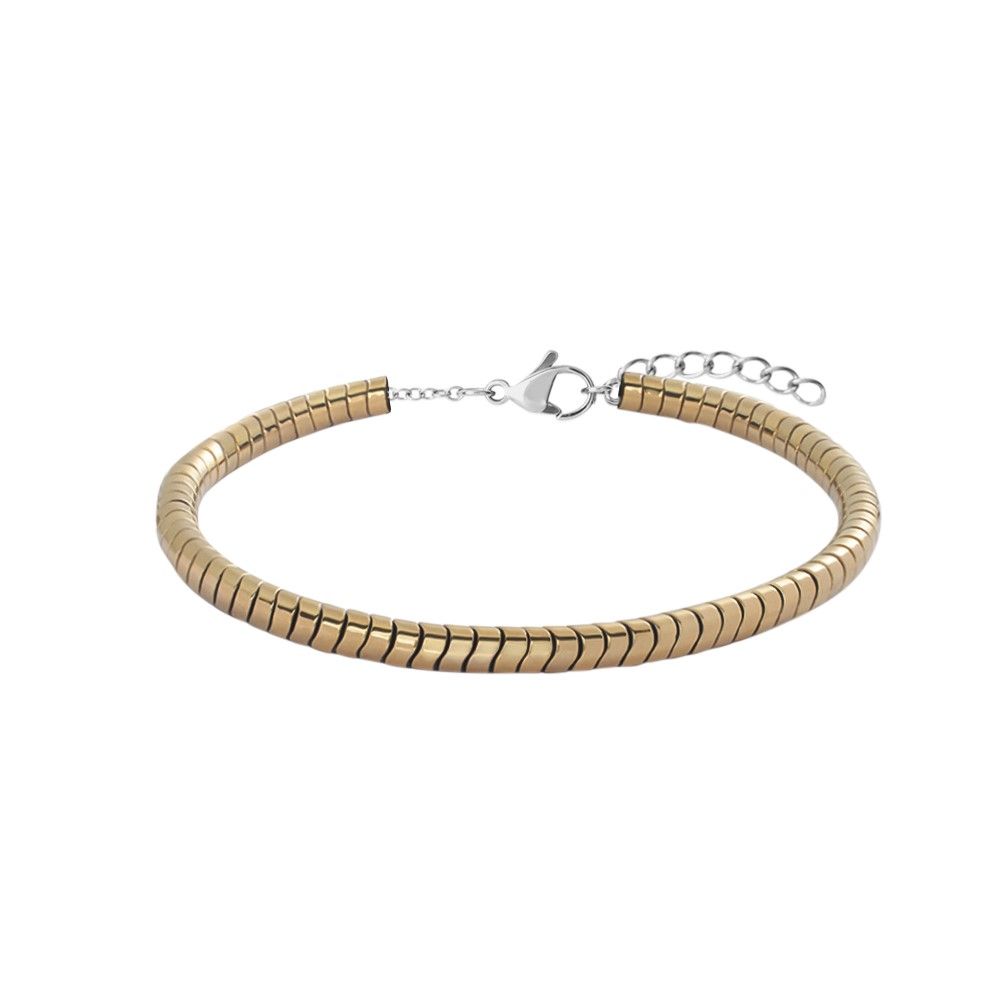 Stroili Bracciale Snake Elementi Acciaio Dorato Man Code