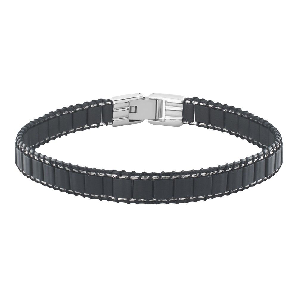 Stroili Bracciale Piastrine Acciaio Man Code