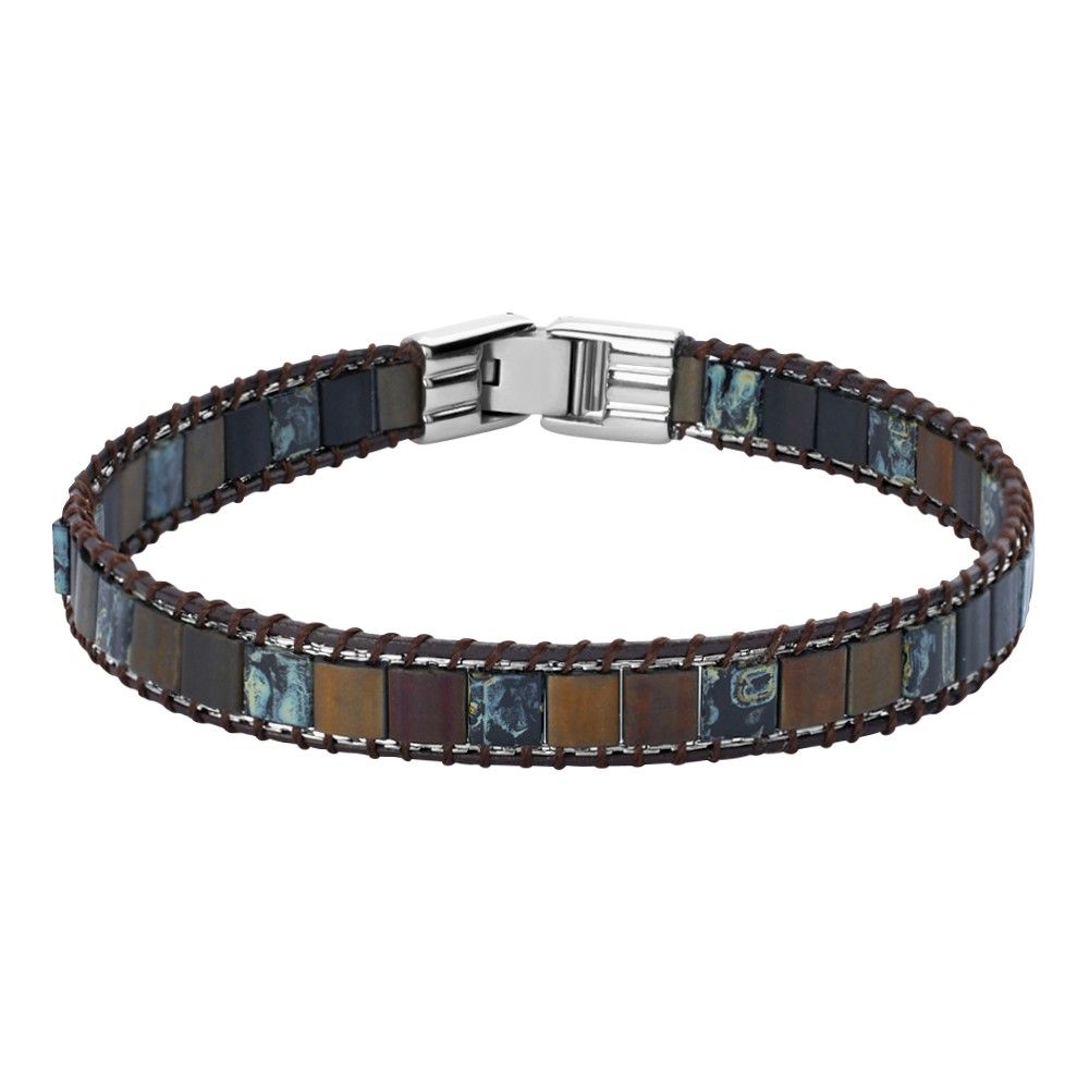 Stroili Bracciale Piastrine Multicolor Acciaio Man Code