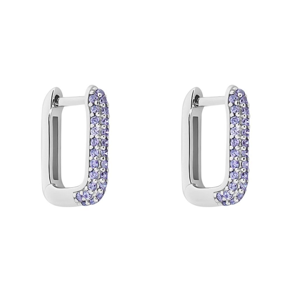 Stroili Orecchini Argento Cristalli Viola Silver Raimbow