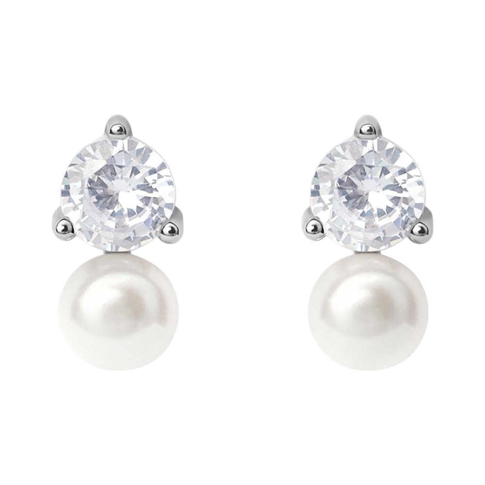 Stroili Orecchini Argento Punto Luce e Perla Silver Pearls