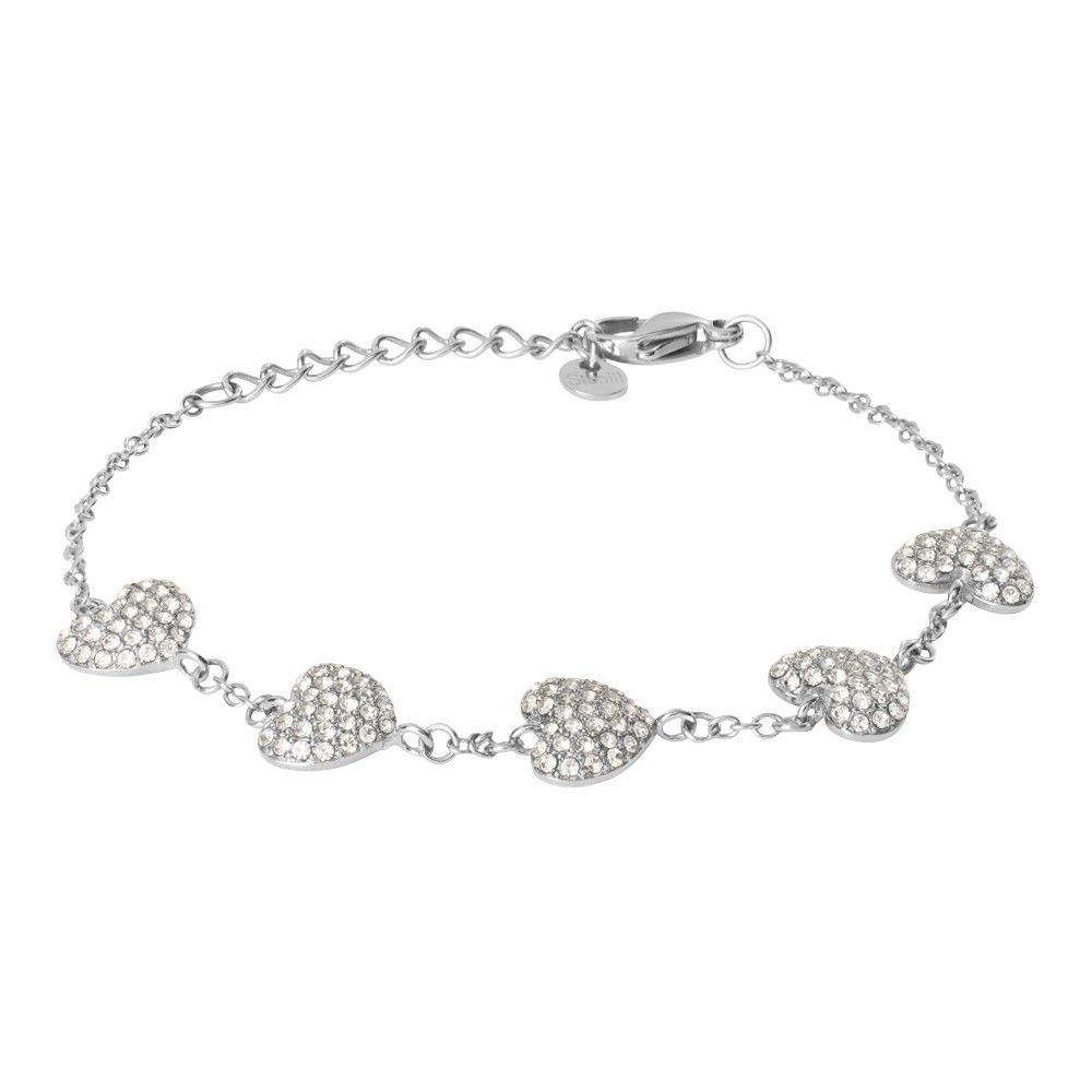 Stroili Bracciale Acciaio Cuori Zirconati Lady Phantasia