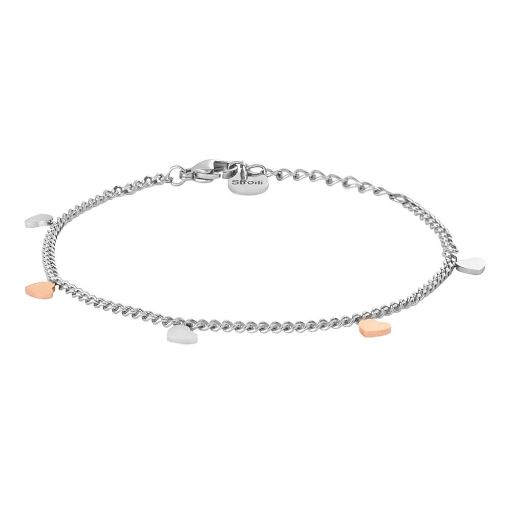 Stroili Bracciale Acciaio Cuori Rosè e Silver Lady Chic