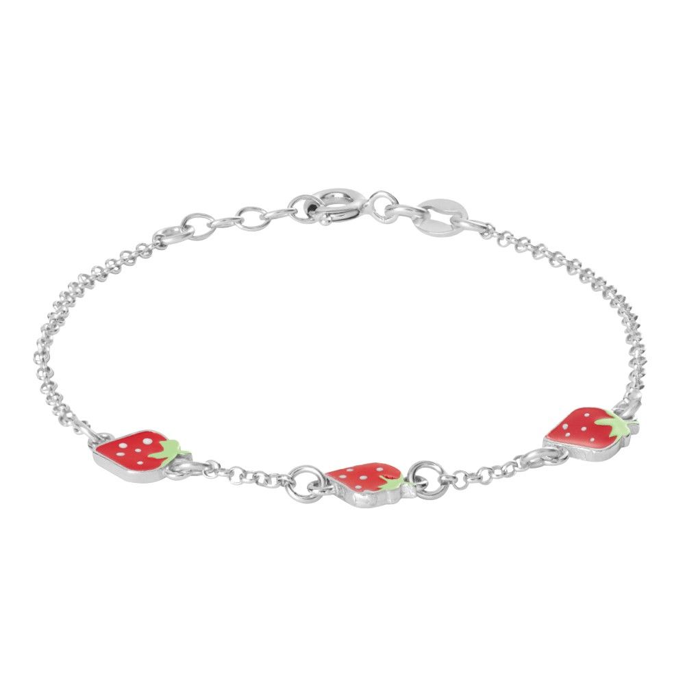 Stroili Bracciale Argento Fragole Rosse Silver Baby