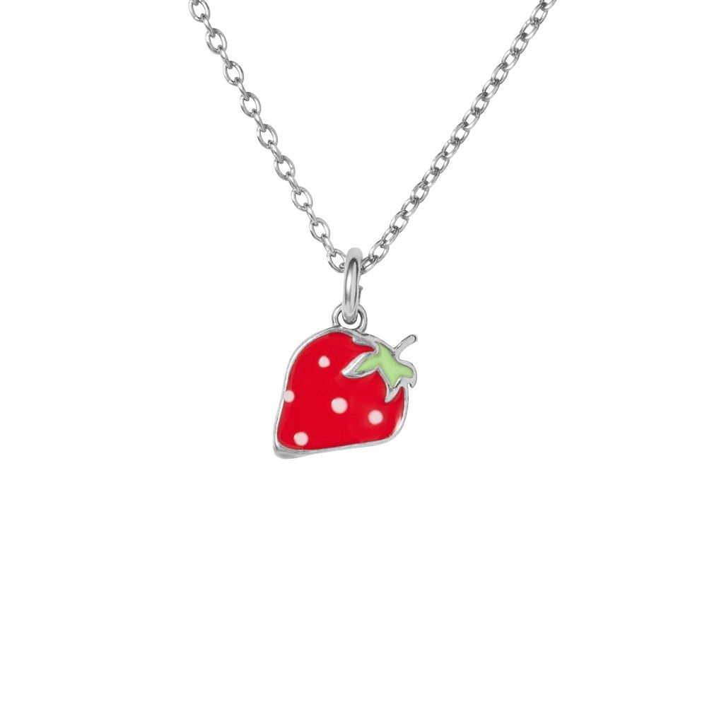 Stroili Collana Argento Fragola Rossa Silver Baby