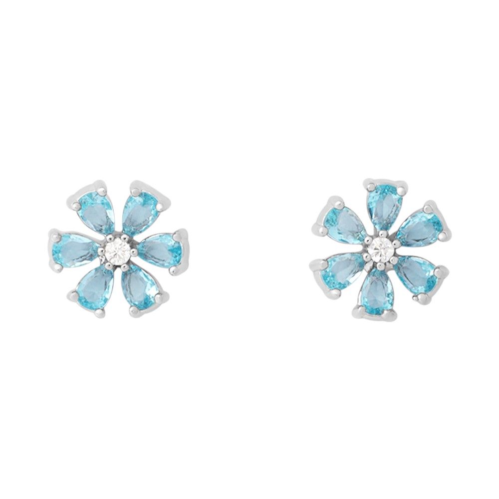 Stroili Orecchini Lobo Ottone Cristalli Azzurri Romantic Shine