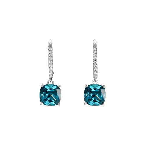 Stroili Orecchini Argento Cristallo Petrolio Silver Raimbow
