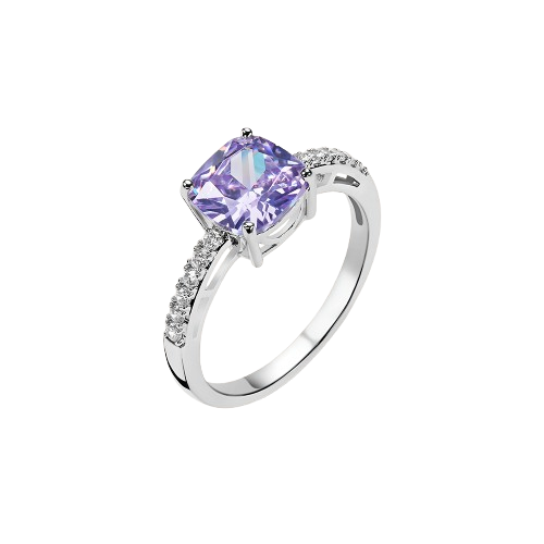 Stroili Anello Argento Cristallo Viola e Zirconi