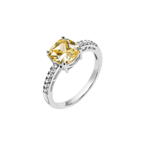 Stroili Anello Argento Cristallo Giallo e Zirconi