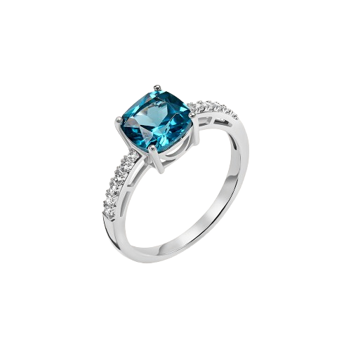 Stroili Anello Argento Cristallo Petrolio e Zirconi