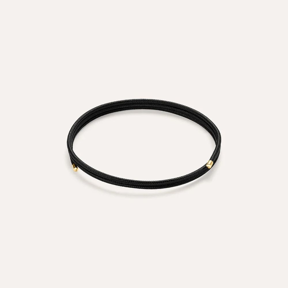 Stroili Choker Cordino Nero Acciaio Gold