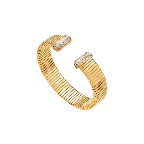 Stroili Bracciale Tubogas Acciaio Gold Con Zirconi Lady Code