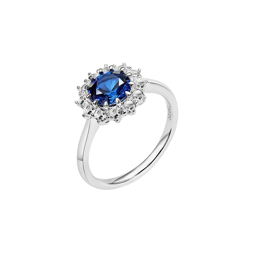 Stroili Anello Argento Cristallo Blu e Zirconi