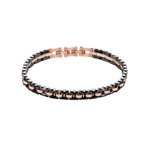 Stroili Bracciale Acciaio Pvd Nero e Rosè Man Code