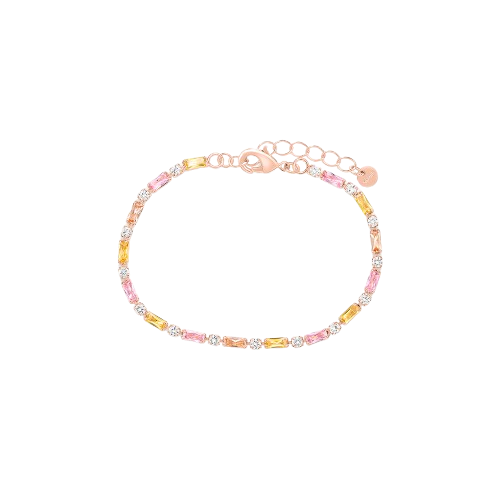 Stroili Tennis Ottone Rosè Cristalli Multicolor Romantic Shine