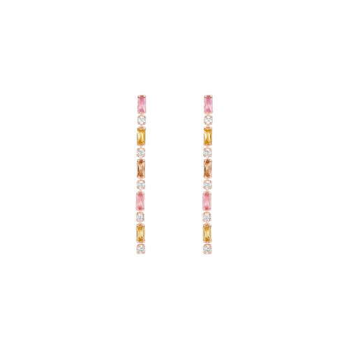 Stroili Orecchini Ottone Rosè Cristalli Multicolor Romantic Shine