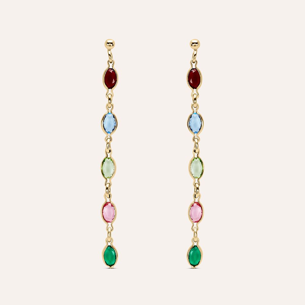 Stroili Orecchini Placcato Oro Cristalli Multicolor Golden Dream
